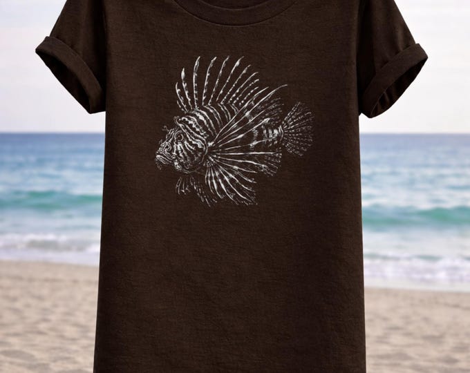 Minimal Lionfish T-Shirt – Oceanline Marine Wildlife Art Tee