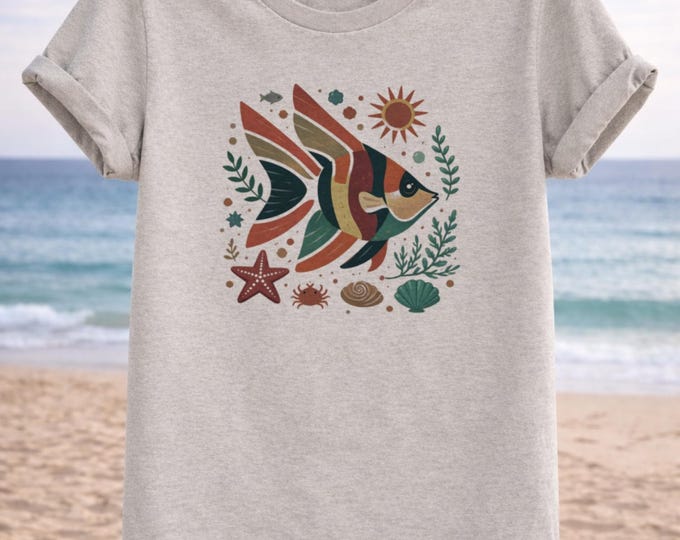 Retro Tropical Fish T-Shirt – Oceanline Summer Beach Tee