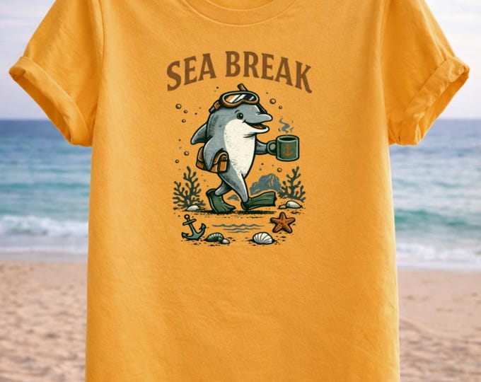 Playful Dolphin Sea Break T-Shirt – Ocean Lover Beach Style Tee