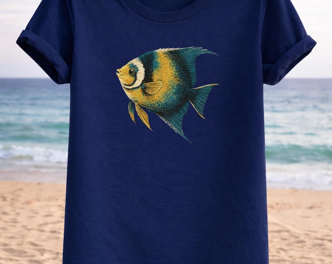 Tropical Reef Fish Illustration T-Shirt – Vibrant Marine Life Apparel
