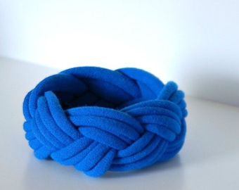 Fabric Bracelet - Thick Braided Tshirt Cuff - By LimeGreenLemon
