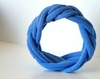 Fabric Bracelet Cuff in Bright Light Blue by LimeGreenLemon