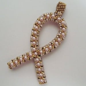 Crystal Breast Cancer Pendant Tutorial image 1