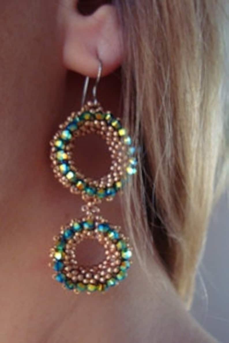 Dangle Earring Patterns Crystal Circle Dangle Earring Tutorial - Etsy