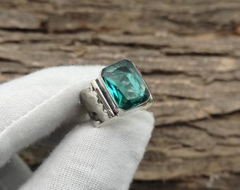 Edelstein Appetite Quarz gehämmert Silber Ring Geschenk für Freundin