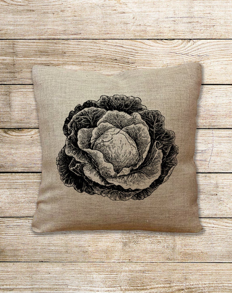 burlap prints etc 300dpi Vintage Cabbage Green Vegetable image Instant Download printable retro picture clipart digital graphic transfer