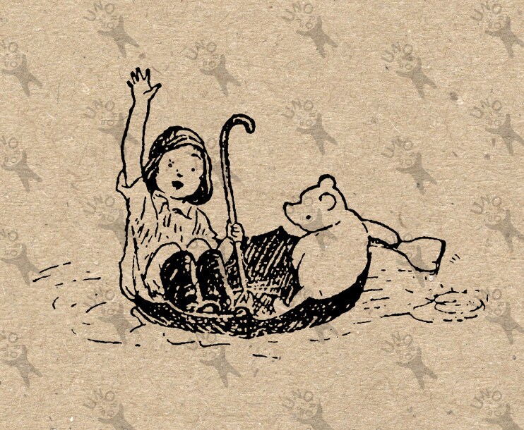 Winnie the Pooh Umbrella Christopher Robin Instant Download Etsy