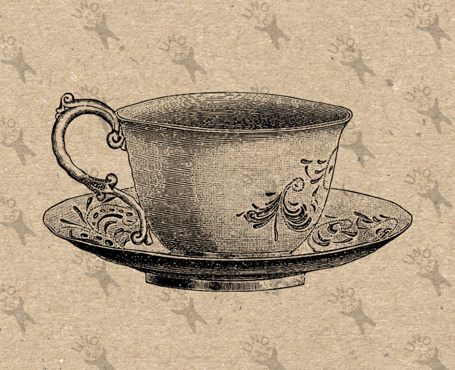 Vintage Image Tea Cup Teacup Coffee Cup Retro Instant Download Etsy