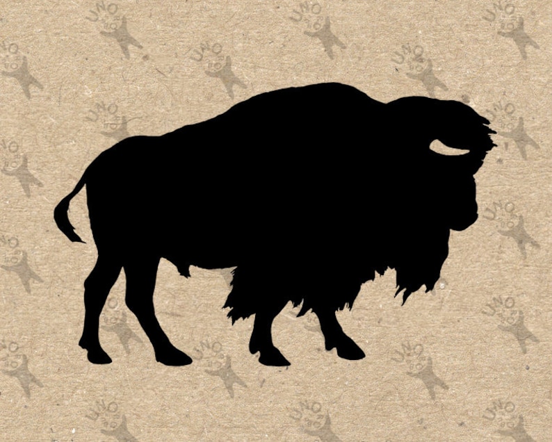 Bison silhouette Buffalo Bull Image Instant Download Digital Etsy