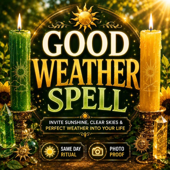 Good Weather Spell — SAME DAY Perfect Weather Ritual for Wedding, Sunshine, Clear Skies & Stop Rain (Energy Work)