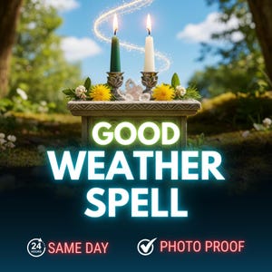Good Weather Spell, SAME DAY Perfect Weather Ritual, Wedding or Reception, Sunshine No Rain Enery Work, Stop Rain Clear Skies
