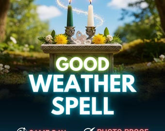 Good Weather Spell, SAME DAY Perfect Weather Ritual, Wedding or Reception, Sunshine No Rain Enery Work, Stop Rain Clear Skies