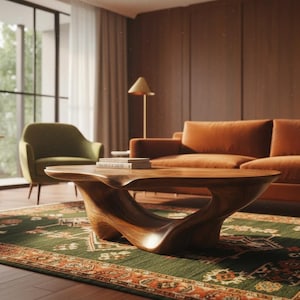 Solid Monkey Pod Wood Live Edge Coffee Table, Rustic Farmhouse Side Table