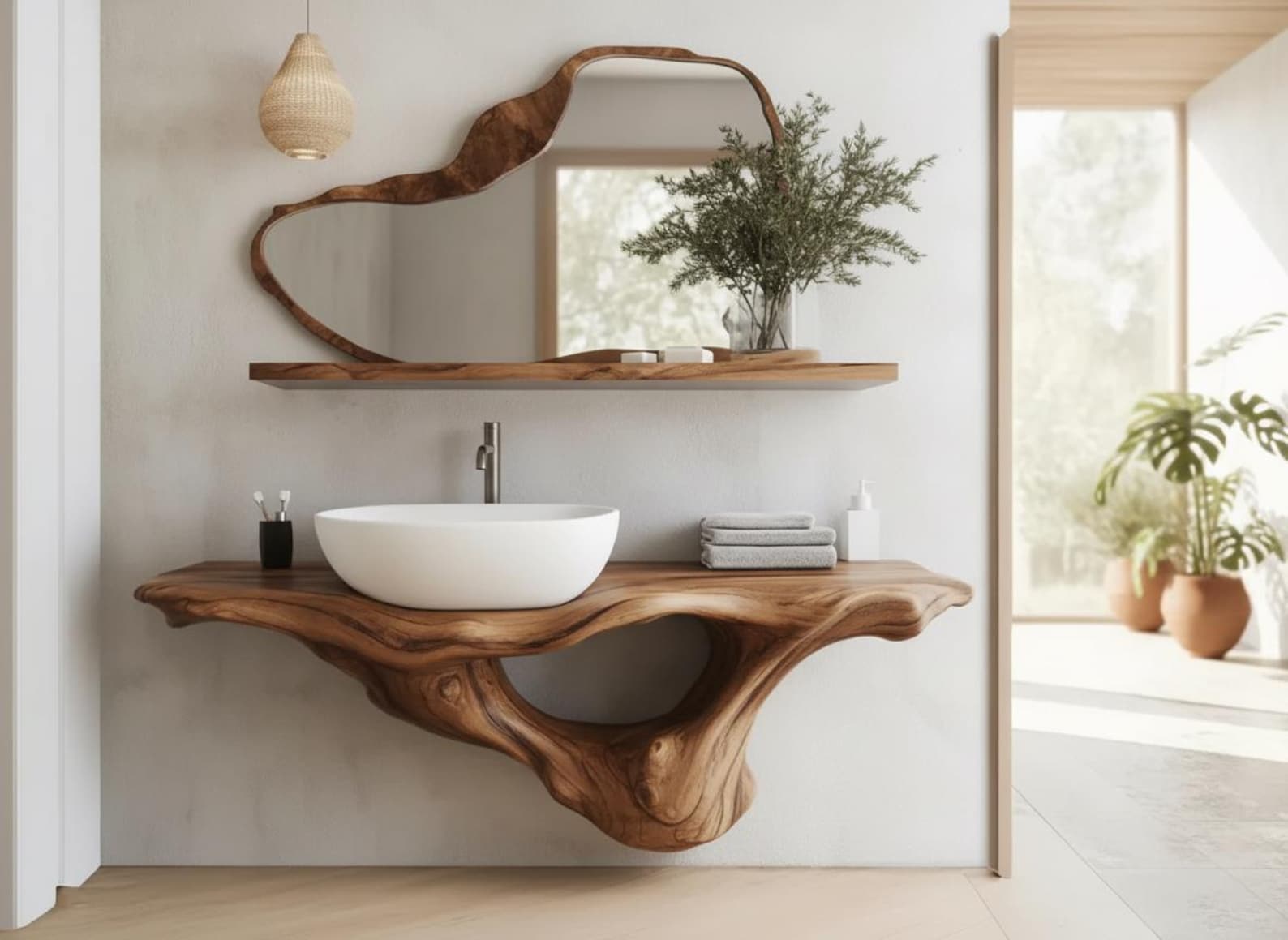 Branch Paws Wood Corner Shelf