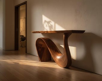 Live Edge Console Table: Handmade Rustic Natural Wood Entryway Furniture