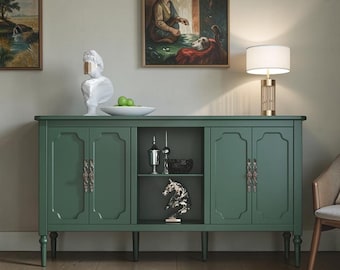 Mid Century Sideboard Green Buffet Credenza Coffee Bar Cabinet