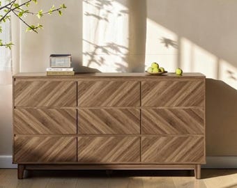Walnut Bedroom Dresser Storage Cabinet Chest Organizer Console Furniture