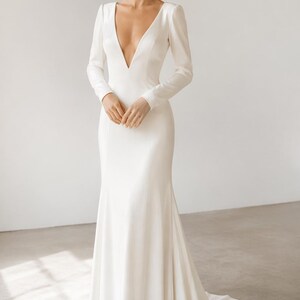 velvet long sleeve maxi dress in ivory 1940s Long Sleeve Gown