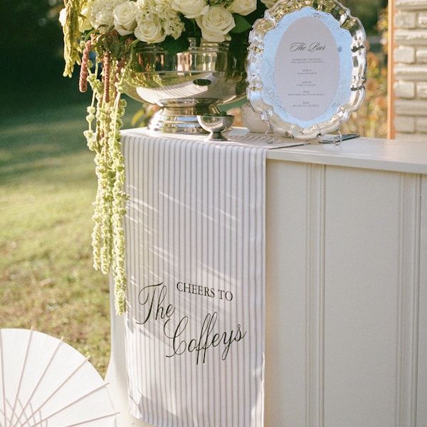 Custom Striped Linen Bar Sign