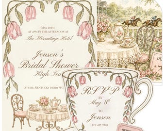 Plantilla editable para invitación a despedida de soltera (descarga digital en Canva)