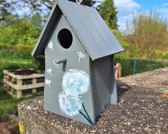 Nestkastje/vogelhuisje/paardenbloem/tuin/bloem/handgeschilderd/uniek/eenmalig