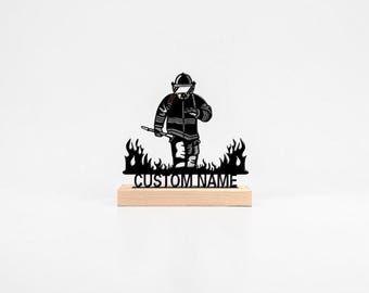 Estatua de arte metálica personalizada de bombero