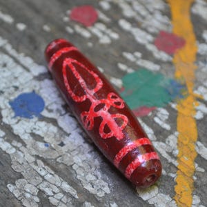 Double dorje Tibetan dzi bead  DZB2245