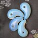 Price cut opalite magatama pendant bead luminescent blue sea glass MG086