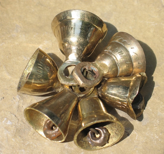 Lot of 5 small brass bells for your DIY projects 2530mm Etsy