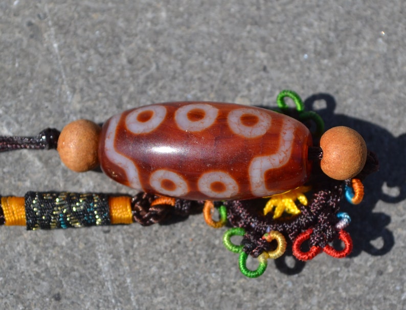 Beautiful 10 eye dzi bead on lanyard DZB1692
