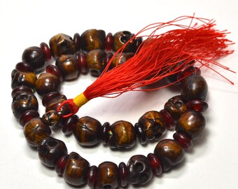 27 bead pocket mala in bone & horn 2745