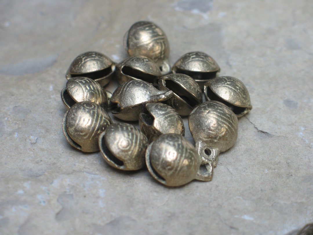 2 Cloches Tibétaines En Laiton Tête De Tigre - 48mm, Décoration Ou Collection