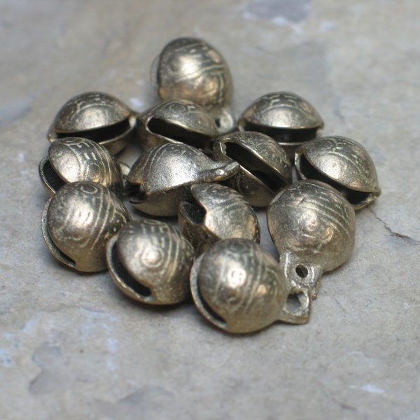 Tibetan style brass bells for your mala: 13mm