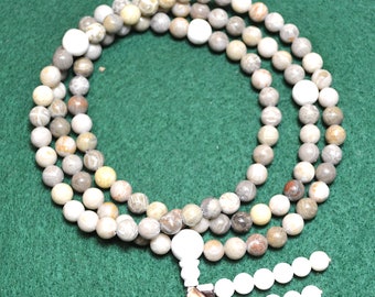 108 mala in fossil coral rounds M246
