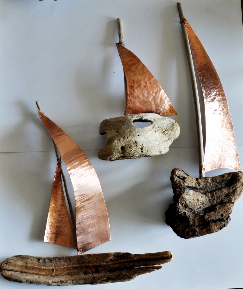 Driftwood sailboat trilogy driftwood artwall hanging Etsy