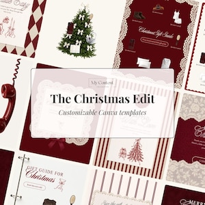 Weihnachtliche Instagram-Canva-Vorlagen, Social-Media-Posts für die Feiertage, festliche Karussell-Vorlagen für Kleinunternehmen und Content-Ersteller