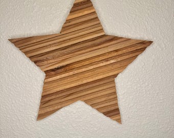Reclaimed Cedar Wood Star Wall Art – Rustic Farmhouse Boho Home Decor Sign America