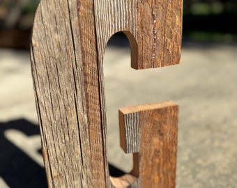 Reclaimed Barn Wood Letter - Rustic Wall Decor, Farmhouse Initial