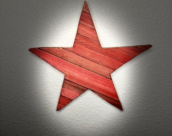 Reclaimed Cedar Wood Star Wall Art – Rustic Farmhouse Boho Home Decor Sign America