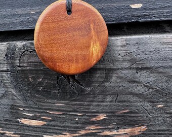 Handmade Natural Hardwood Pendant Necklace – Rustic Organic Wood Jewelry