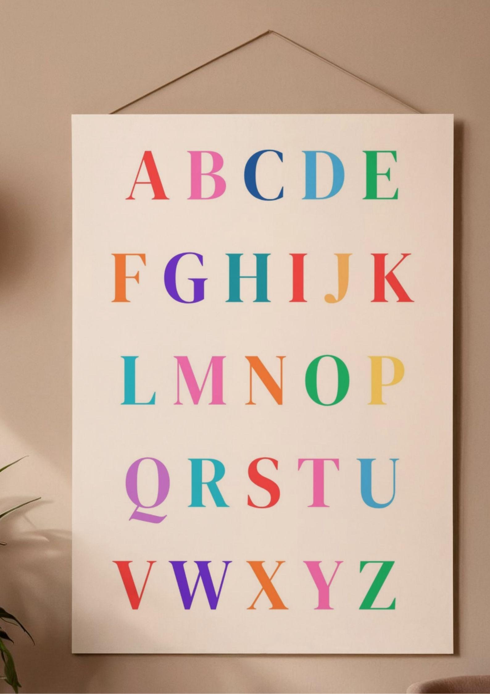 Kids ABCD Poster Printable, Alphabet Wall Art for Nursery, Educational ...