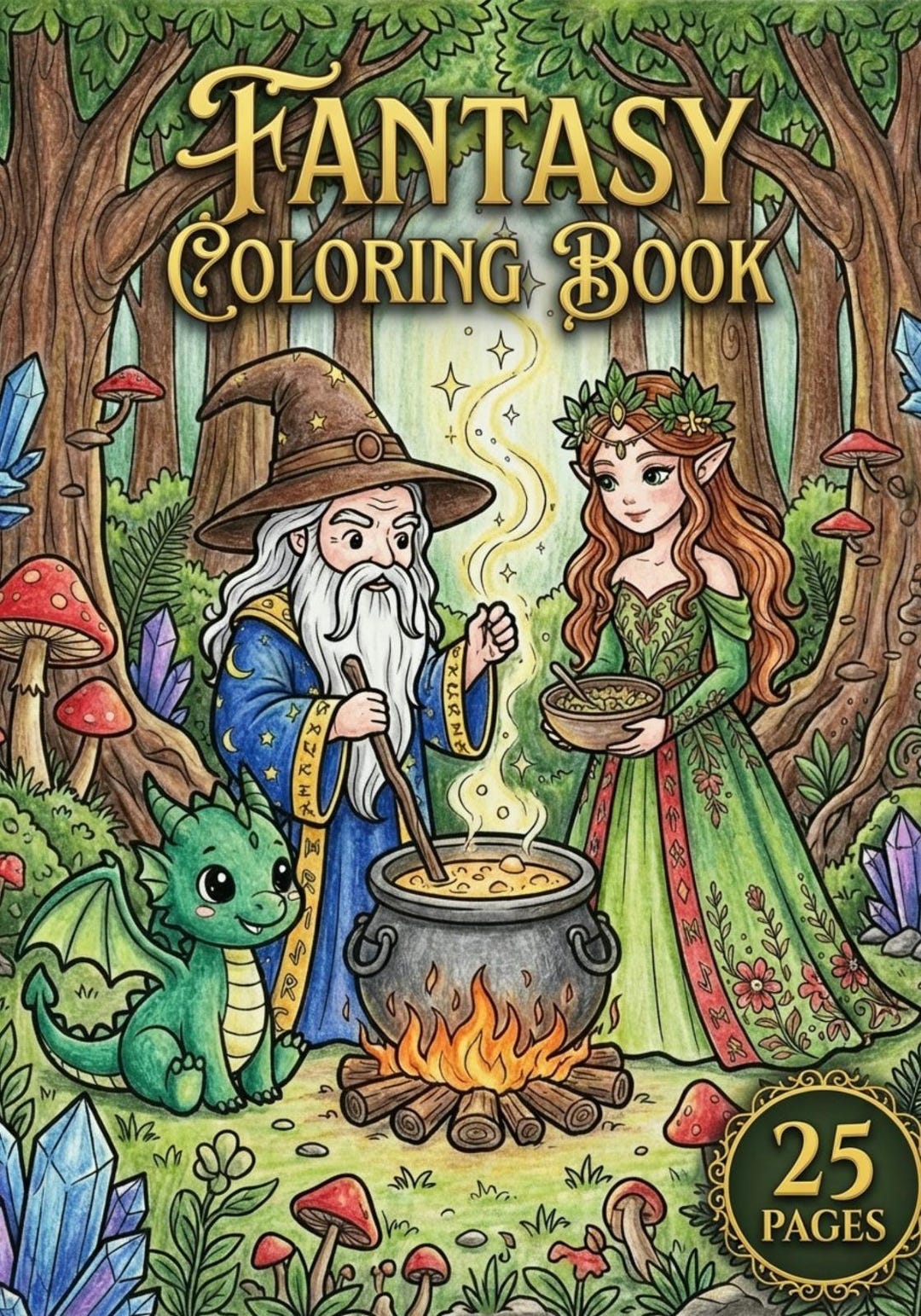 Fantasy Coloring Book – 25 Magical Pages | Digital Download for Kids ...
