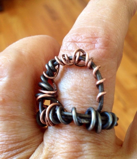 Items similar to Mixed metal Wrap Ring on Etsy