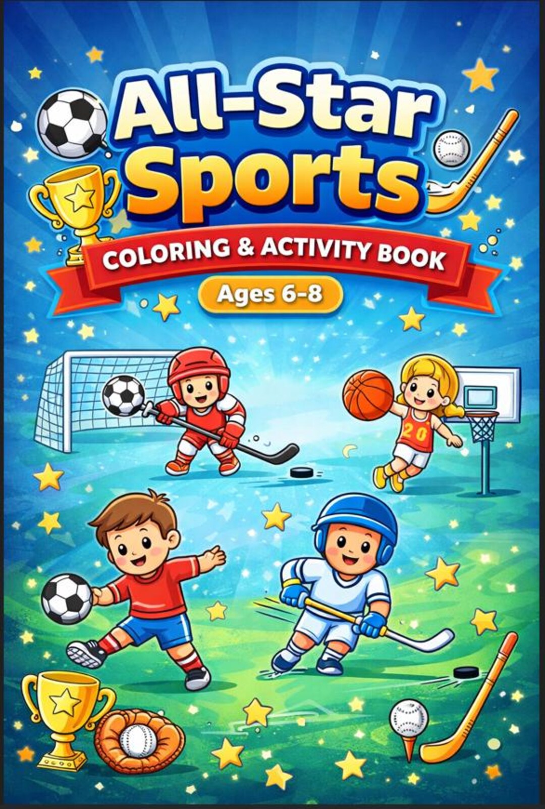 All-star Sports Activity Book for Kids Ages 6–8 | Coloring, Word Search ...