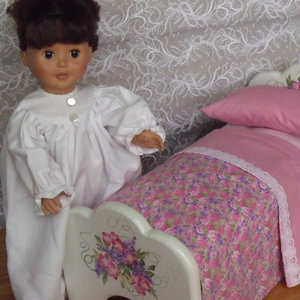 18 inch doll furniture painted wood doll bed