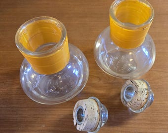 Vintage McKee Glasbake "hottle" carafes used for individual potions of hot coffee or tea