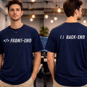 Camiseta para desarrolladores frontend y backend, Comfort Colors 1717, camiseta para programadores, regalo divertido para ingenieros de software, camiseta con humor sobre programación, algodón grueso unisex