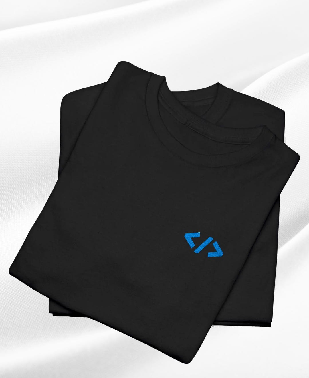 Embroidered Developer T-shirt - Minimalist Code Tag Symbol Shirt ...