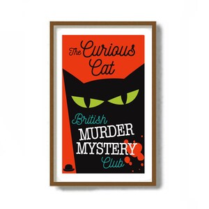 British Murder Mystery, True Crime Gifts Art Print, Cat Lover Gift, Sherlock Holmes Poster, Curiosity Killed the Cat, True Crime Junkie