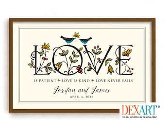 Personalized Wedding Gift for Friend, Custom Couple Gift, Engagement Keepsake, Bride to Be Gift, Best Friend Engagement Present, Boho Decor